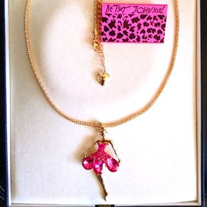 Pretty "N" Pink Betsey Johnson Golden Necklace.